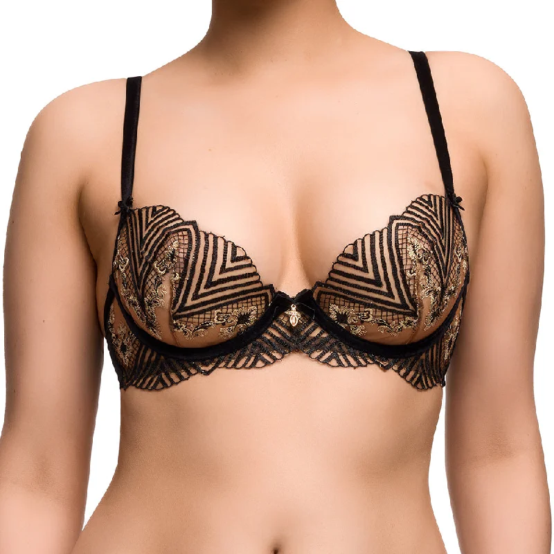 front-closure bra for easy dressingFortunia Plunge Bra - Black