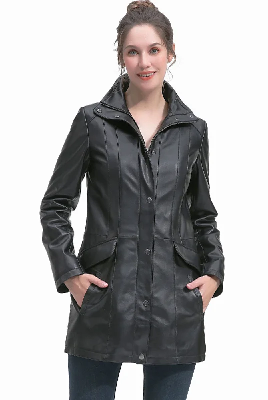 Women's Trench CoatsBGSD Women Imani Lambskin Leather Coat