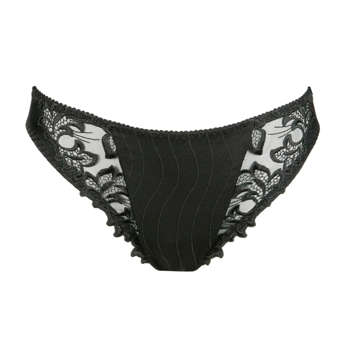 plus-size lace thong panties with stretch fabricPrimadonna Deauville Rio trosor Black