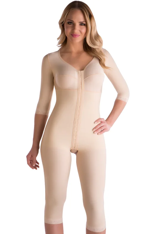 open-bust shapewear for topsFaja de cuerpo completo, largo debajo de la rodilla (BB09-BK)