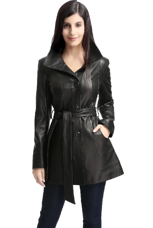 Women's Coats with ZipperBGSD Women Madison Lambskin Leather Coat