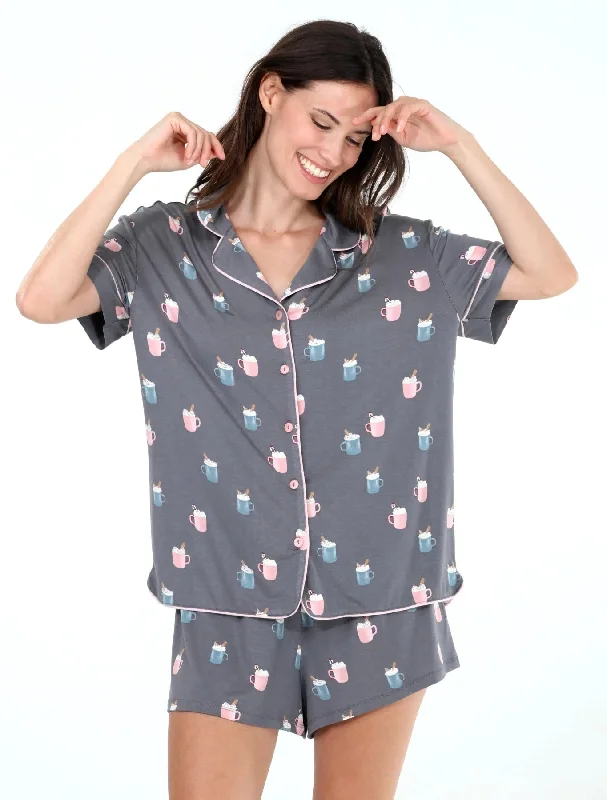 women's pajamas for those who want to feel pampered and lovedAll American Shortie Set - Ash Mugs