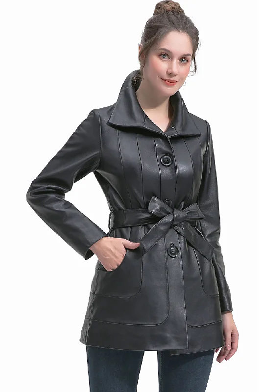 Women's Windbreaker CoatsBGSD Women Erika Lambskin Leather Coat