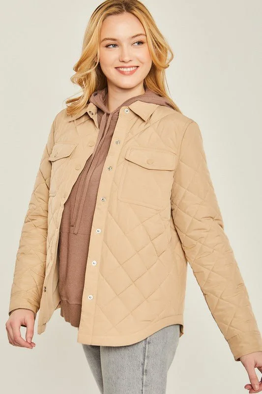 Women's Wool CoatsQuilted Shacket