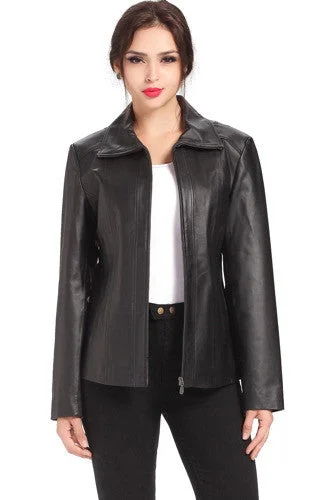 Women's Winter CoatsBGSD Women Tina Lambskin Leather Scuba Jacket