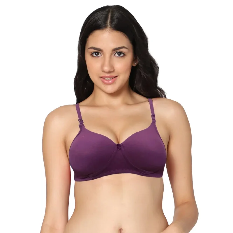 mastectomy form-fitting braWine Color T-shirt Medium Coverage Padded Bra (Pack of 1)