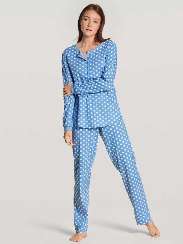 women's pajamas with snap buttonsSweet Dreams Pysjamas Allure Blue