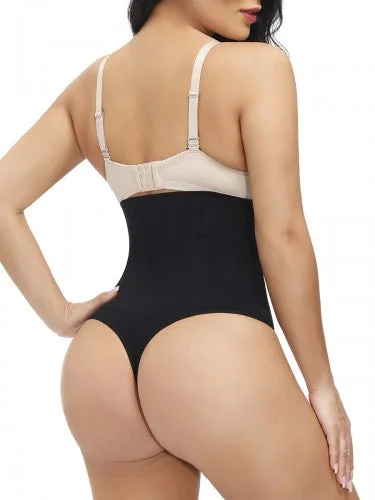 lightweight compression shapewear for travelThe Mya Thong Shaper Available in Black and Nude