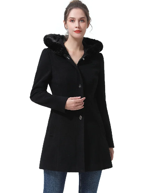 Women's Duffle CoatsBGSD Women Lia Hooded Wool Coat