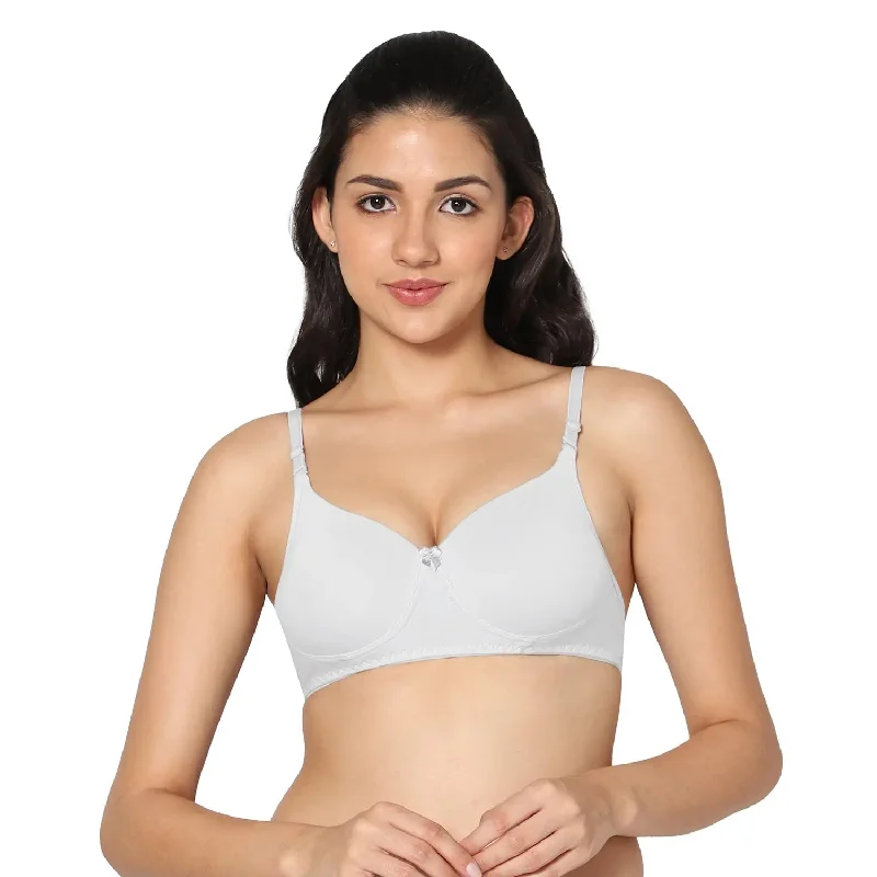 convertible plunge bra with lace trimT-shirt Medium Coverage White Color Padded Bra (Pack of 1)