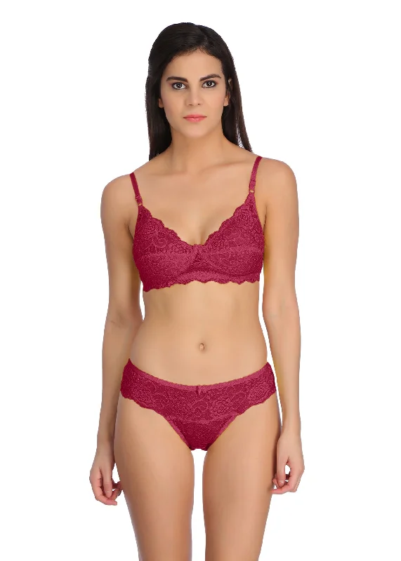 wireless bra with stretch fabricShagun Set In Maroon