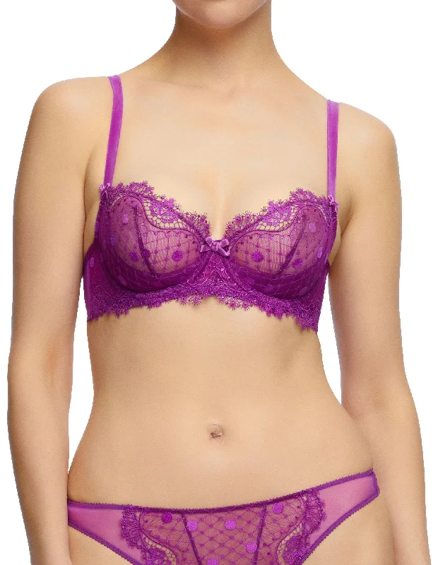 plus-size sports bra with mesh panelsVedette Underwire Bra - Shocking Violet