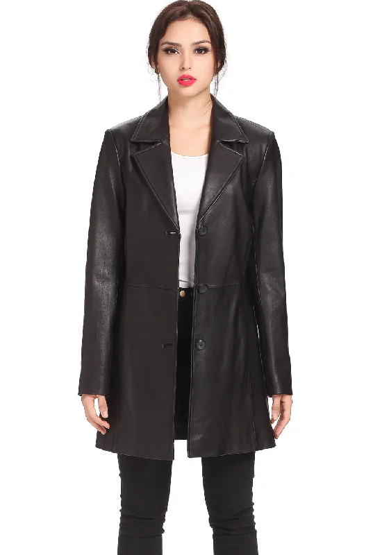 Women's Coats with SleevesBGSD Women Danielle Lambskin Leather Walking Coat