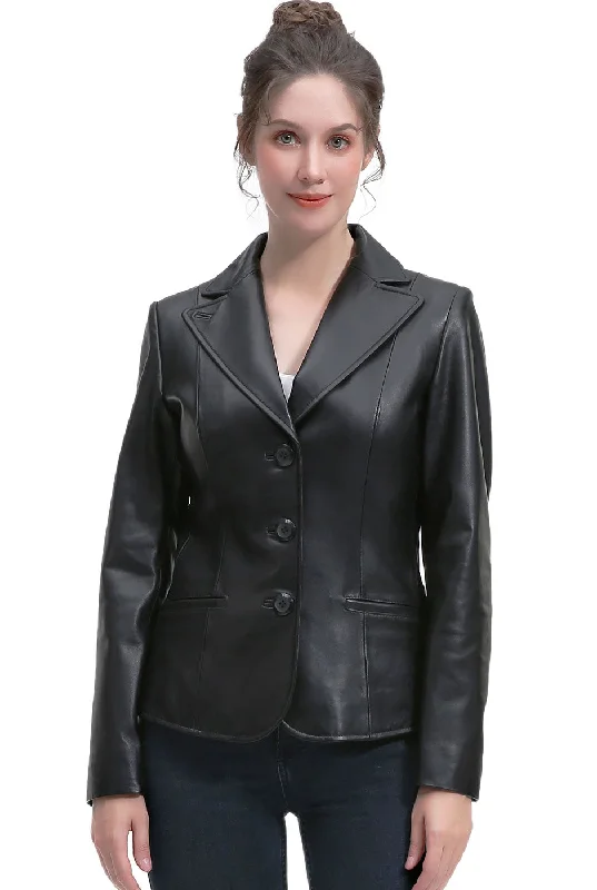 Women's Blazer CoatsBGSD Women Norah Lambskin Leather Blazer Jacket