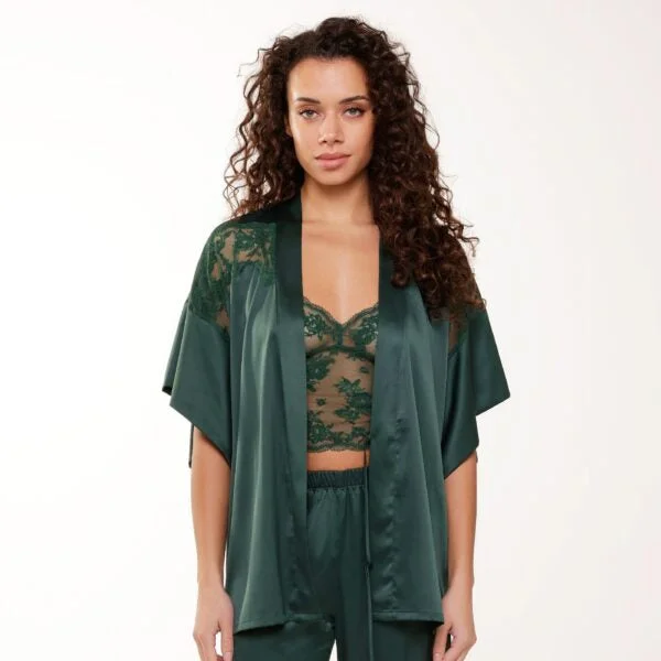 women's pajamas with a touch of eleganceKImono caqui raso