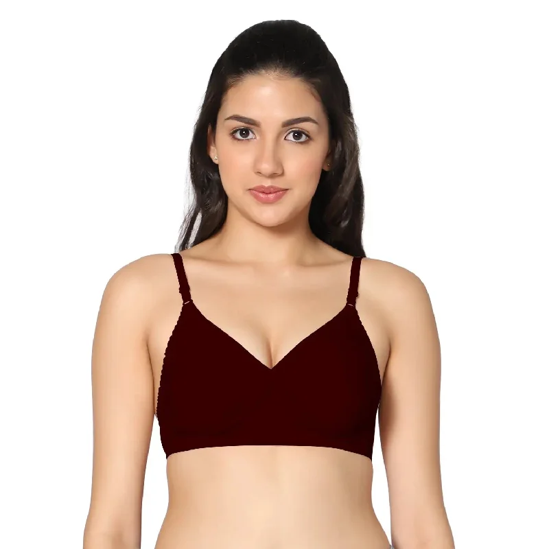 maternity support braFull Coverage Non-Padded T-Shirt Bra Maroon color  (Pack of 1)