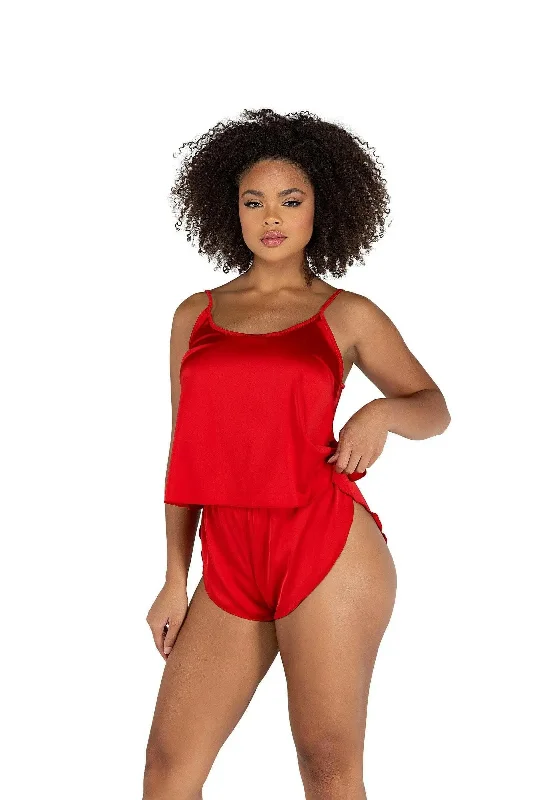 women's pajamas with built-in shortsSoft Satin Tulip Short Set