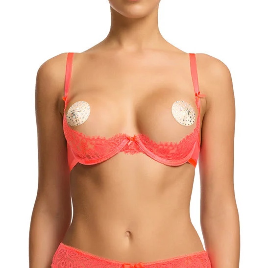 sleep bra for comfortSeduca Quarter Cup Bra - Neon Coral