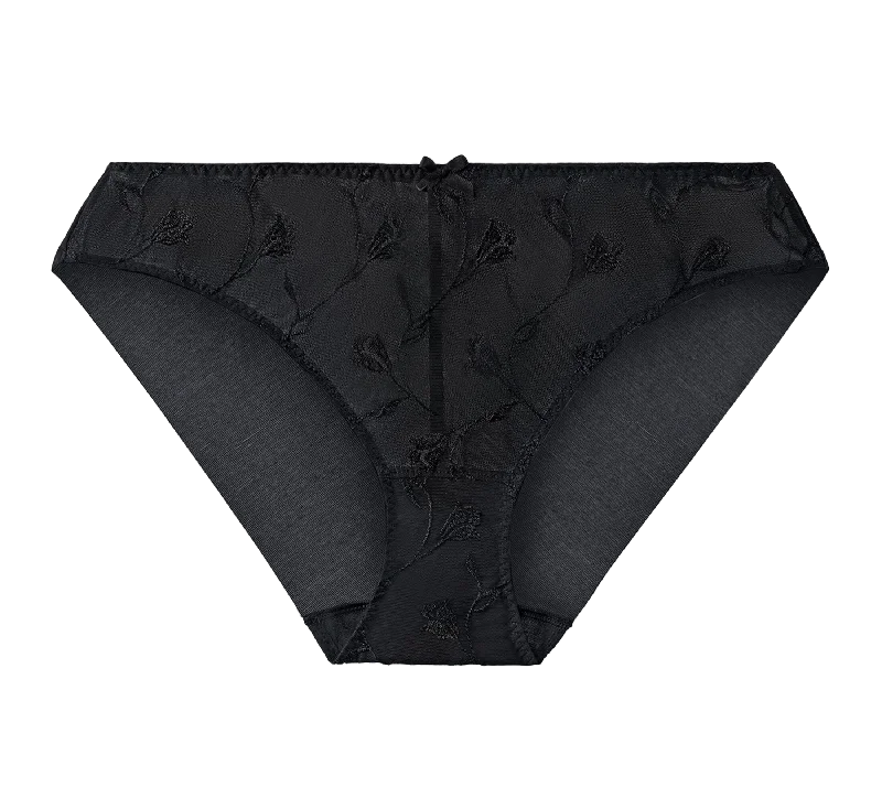 floral lace high-waisted panties for womenAubade Softessence Brazilian Brief Noir