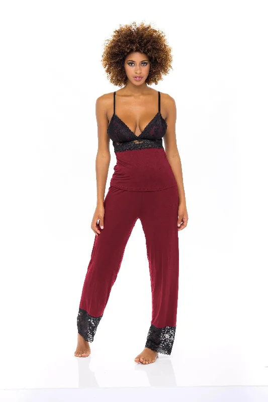 women's pajamas with a snug fitLouella Lace Camisole & Pant Set