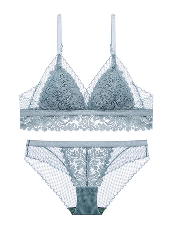 lace trim bra for weddingsDelaney Lace Lingerie Set (3 colors)