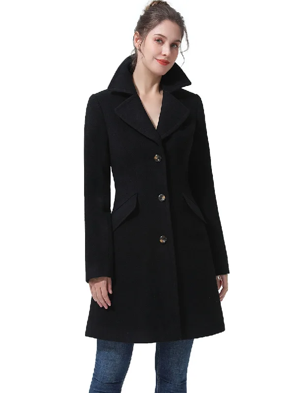 Women's Zip-Up CoatsBGSD Women Ada Mid-Length Wool Walking Coat