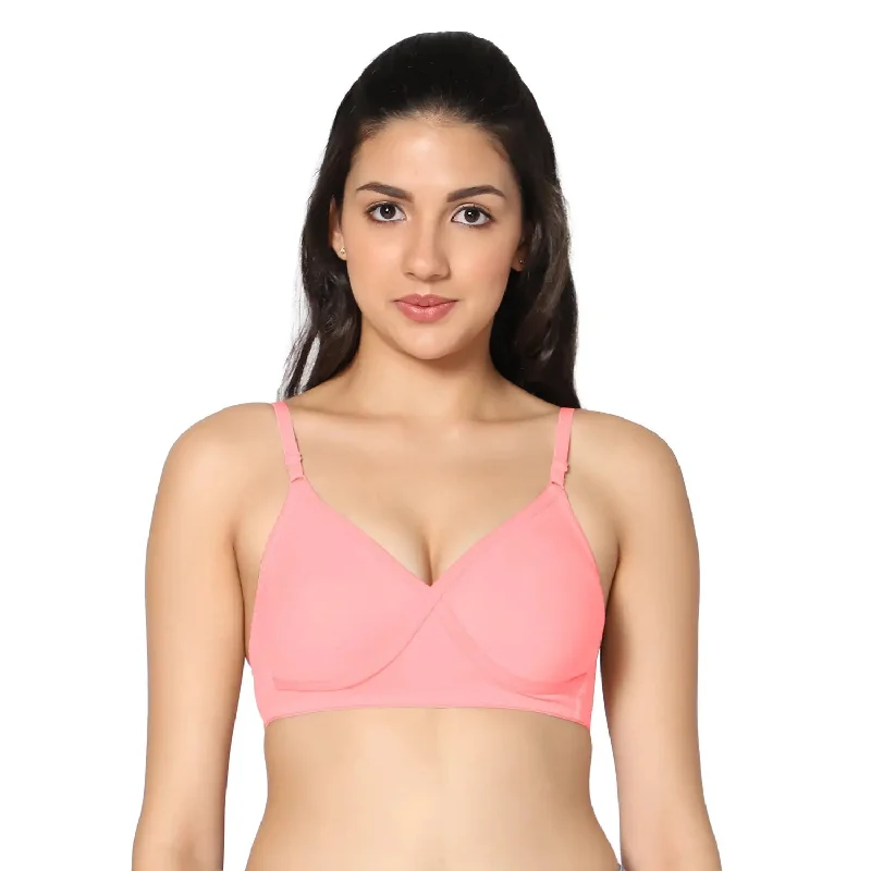 plus-size nursing bra with side supportNon-Padded Full Coverage T-Shirt Bra Pink color  (Pack of 1)