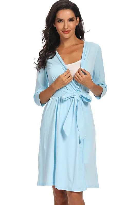 cozy women's flannel pajamasSoft Labor Delivery Robe Maternity Nursing Dress Pajamas