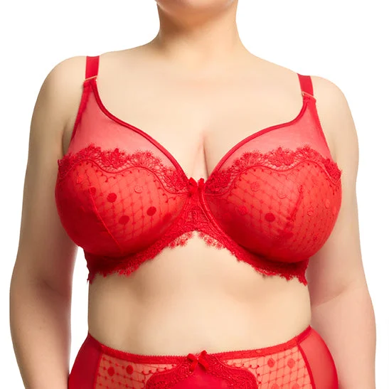 wireless mastectomy bra with soft cupsVedette Full Figure Plunge Bra - Flame