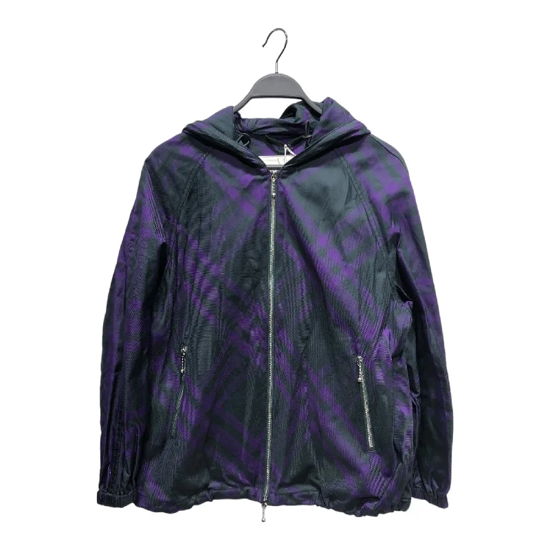 Women's Coats with BeltBURBERRY/Jacket/S/Plaid/PPL/PURPLE & BLACK PLAID