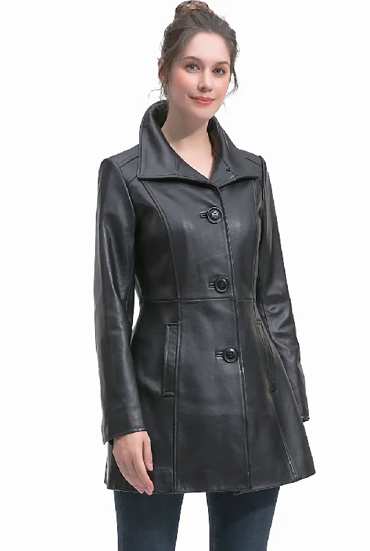 Women's Anorak CoatsBGSD Women Sarai Lambskin Leather Coat