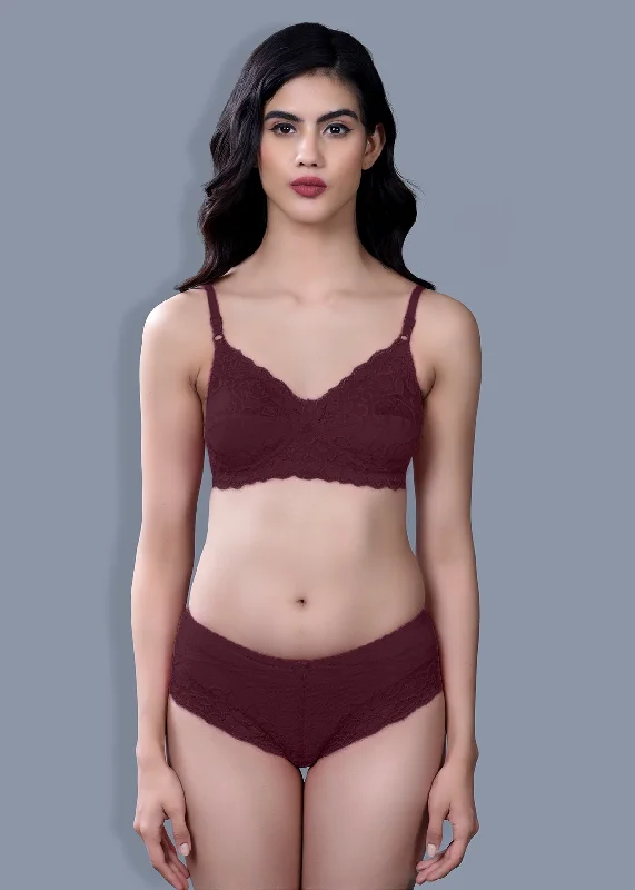 wireless bra with molded cupsBaani Set In Wine