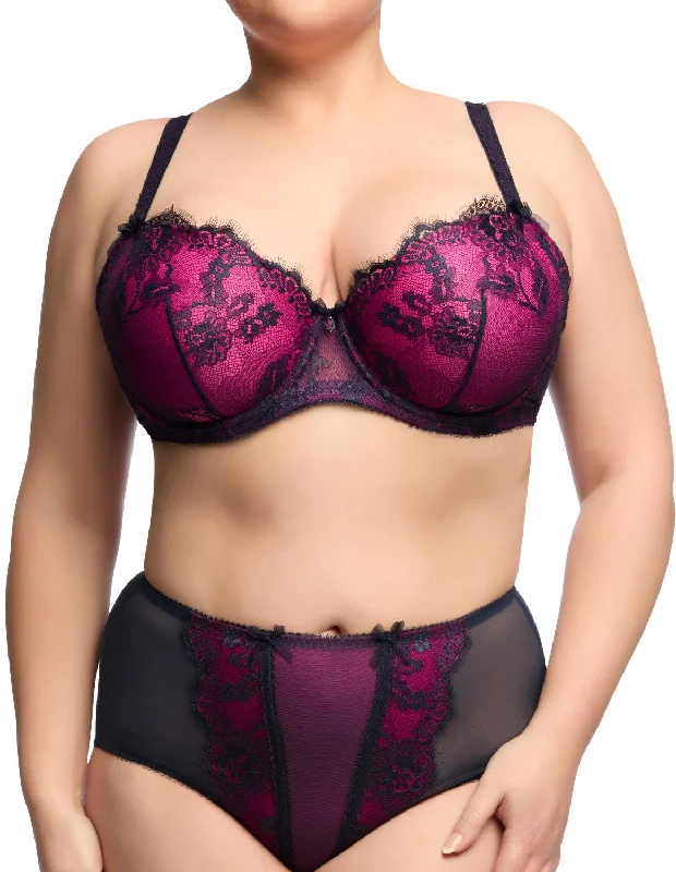 lace front closure braSavoir Faire Full Figure Underwire Bra - Navy