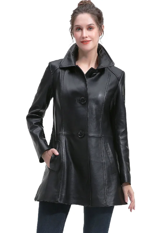 Women's Hooded CoatsBGSD Women Marah Lambskin Leather Coat