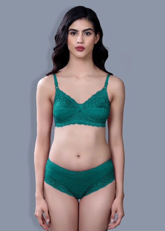 underwire bra with side supportBaani Set In Teal