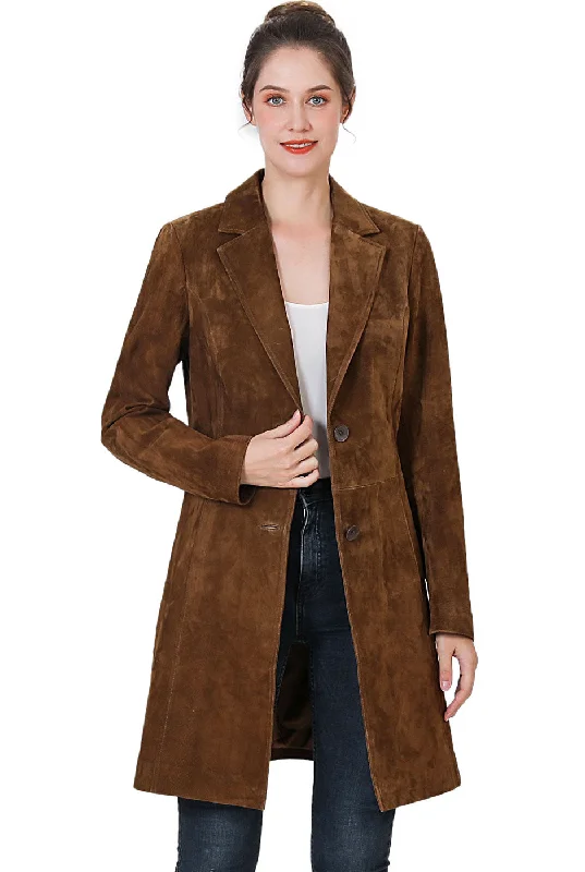 Women's Duffle CoatsBGSD Women Mary Suede Leather Walker Coat