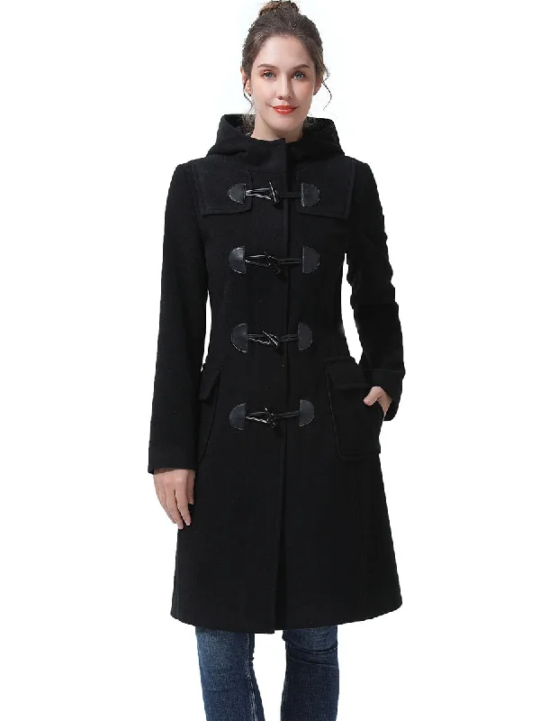 Women's Coats with SleevesBGSD Women Liv Hooded Toggle Duffle Wool Coat