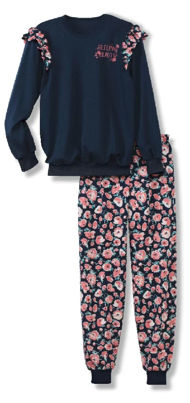 women's pajamas for all-night comfortGirls Princess Pysjamas Peacoat Blue