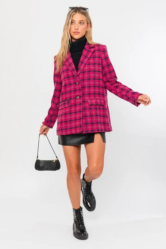 Women's Windbreaker CoatsPink Blazer Coat