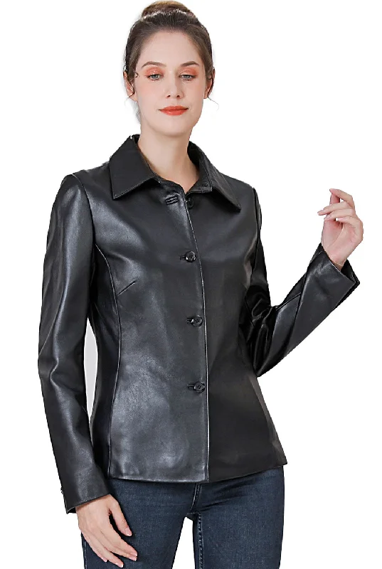 Women's Coats with PocketsBGSD Women Lucy Lambskin Leather Jacket