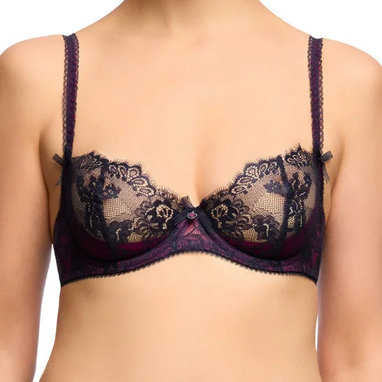 balconette bra for cleavage enhancementSavoir Faire Underwire Bra - Navy