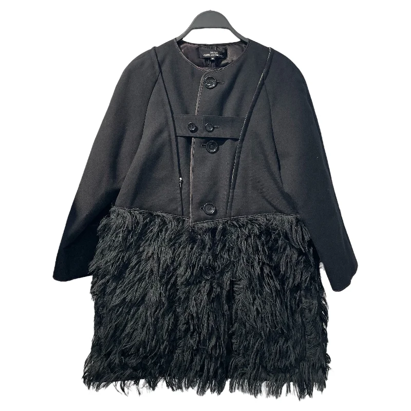 Women's Coats with Fur Trimmed Zippertricot COMME des GARCONS/Coat/M/Black/Wool/TF-C009