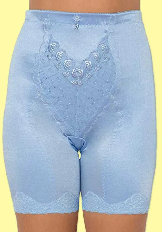 open-bust waist trainer with lace overlay for elegancePlus Size Control Panty Girdle with Super Firm Support Blue