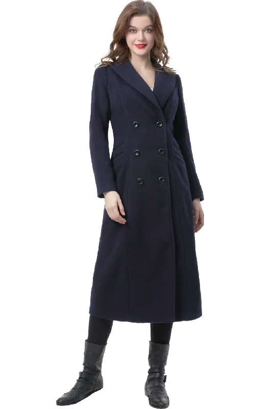 Women's Coats with Fur Trimmed BeltBGSD Women Vivian Double Breasted Wool Long Coat