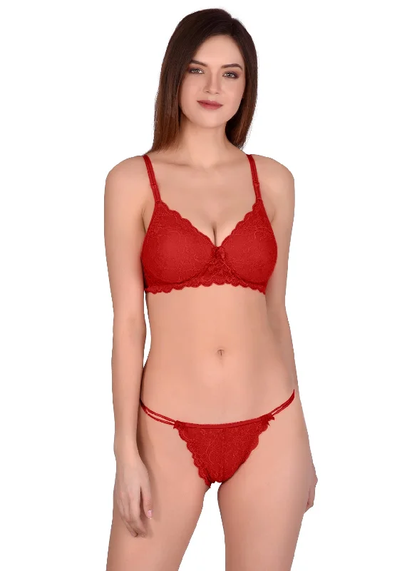 plus-size minimizer underwire braJasmine Set In Red