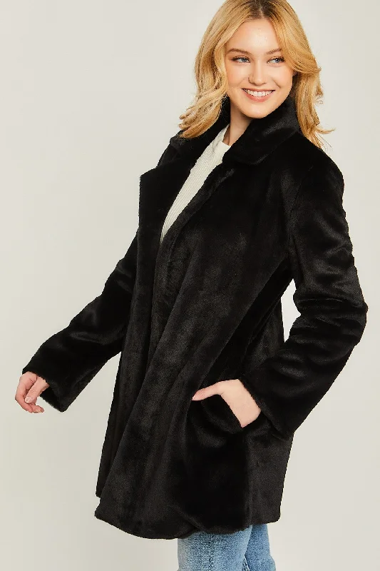 Women's Coats with Fur Trimmed HoodTeddy Collar Coat