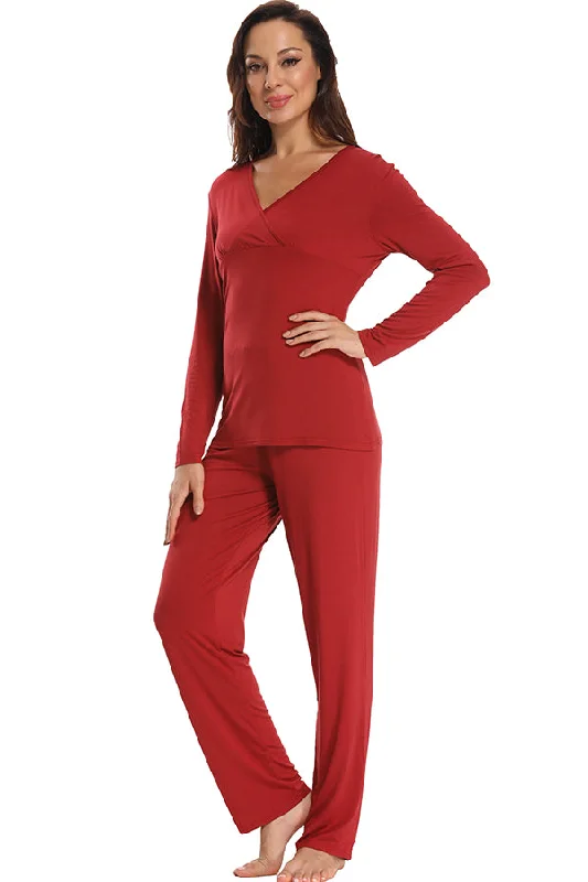 women's pajamas for winter warmthSoft Two Pieces Maternity Pajamas Women Nightwear Set