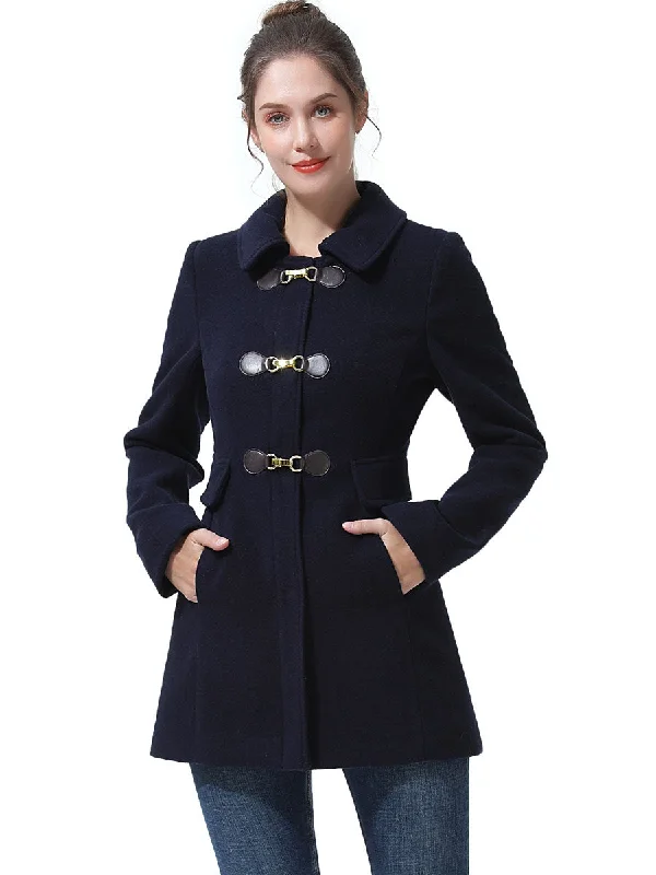 Women's Coats with Fur Trimmed ButtonsBGSD Women Amy Toggle Wool Coat