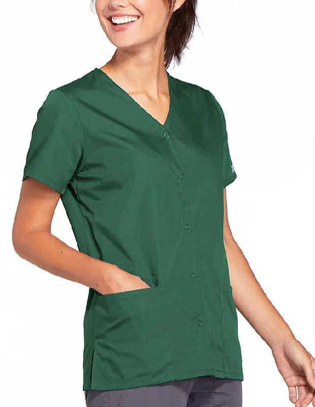 Women's Coats with Fur LiningCherokee Workwear 26.5 Inch Women's Snap Front Scrub Top