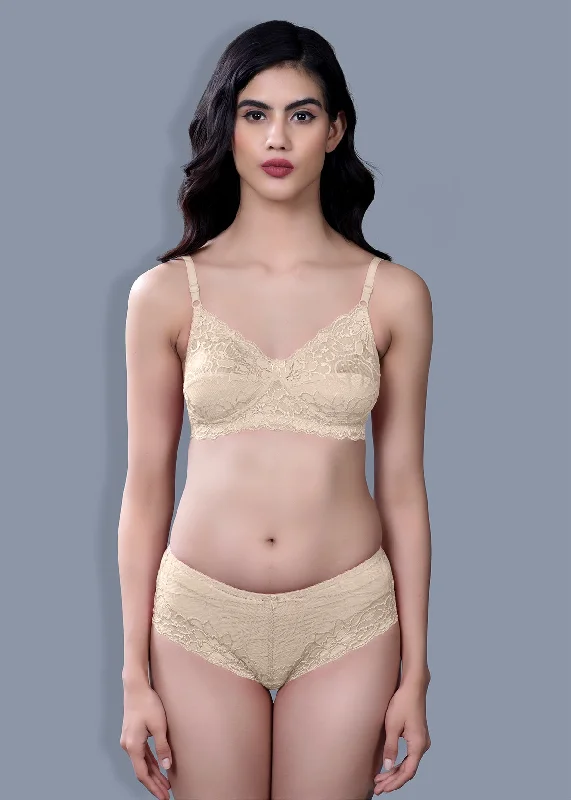 lace appliqué braBaani Set In Skin